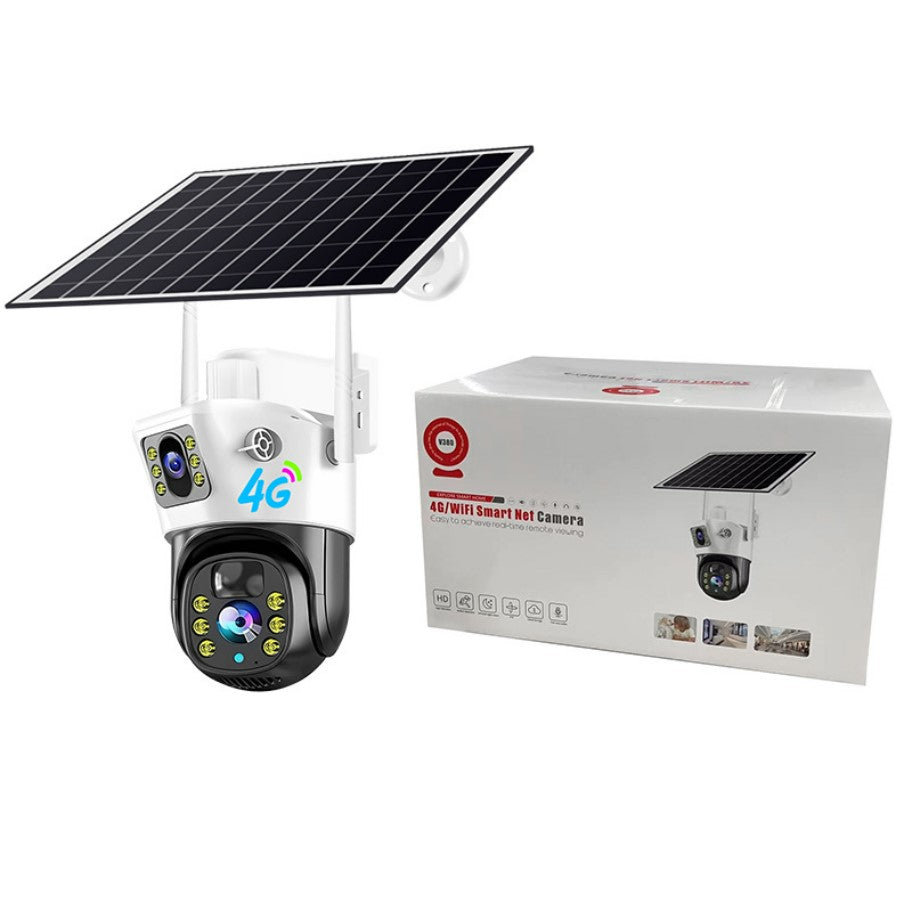 V380PRO Solar Camera 4MP Dual Lens Home Security Camera With Solar Panel - WIFI ONLY