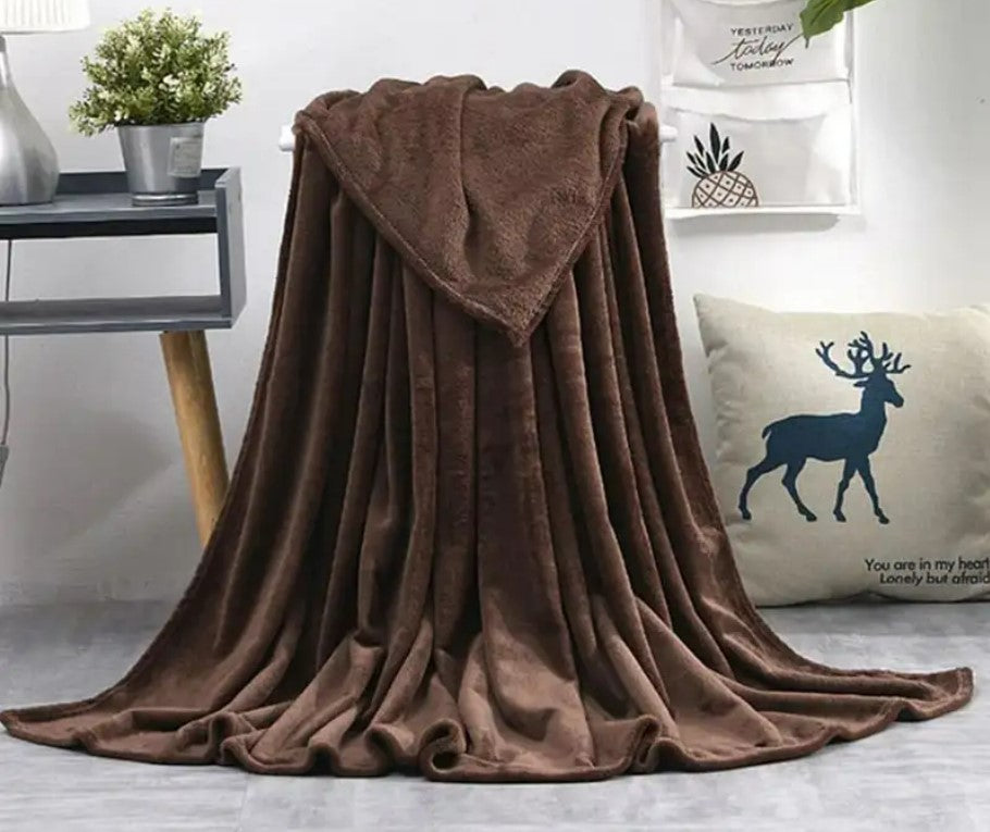 Fleece Throw Blanket - Brown