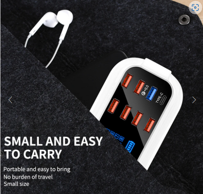 8 Ports Quick Charge 3.0 Led Display USB Charger