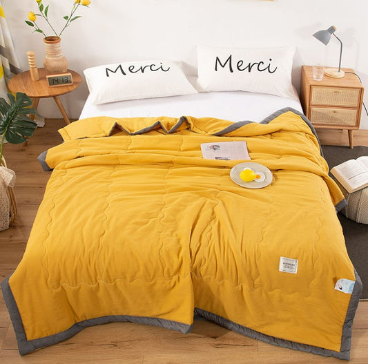 Cotton Thin Summer Cool Quilt - Yellow 200*230