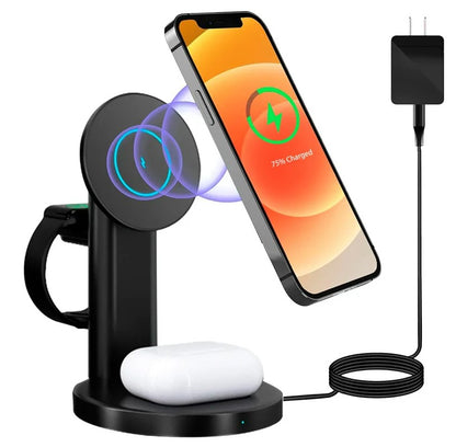 Magsafe Magnetic 3 in 1 Wireless Charger Stand 15W with Type - C cable