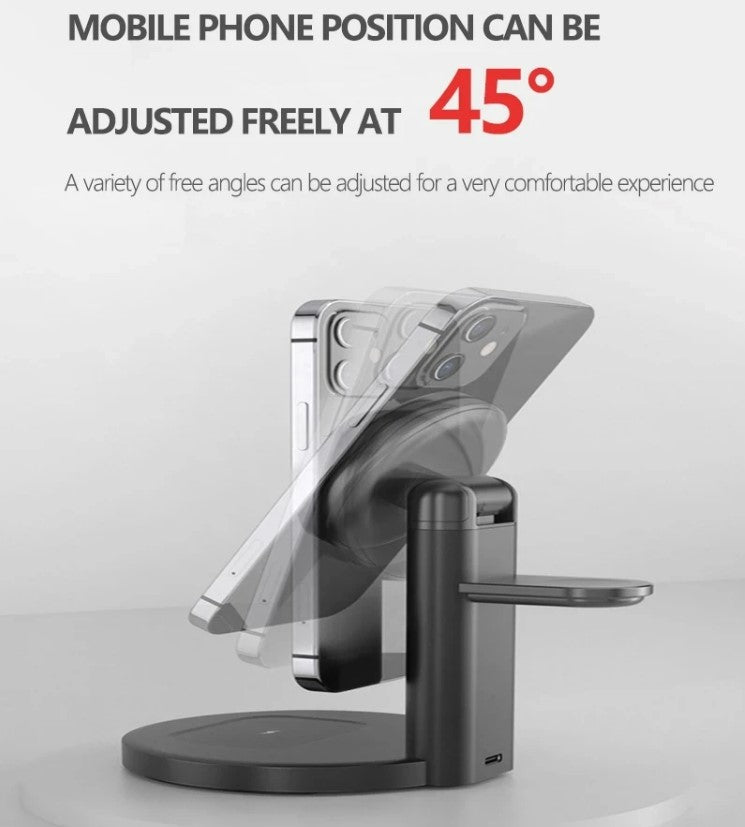 Magsafe Magnetic 3 in 1 Wireless Charger Stand 15W with Type - C cable