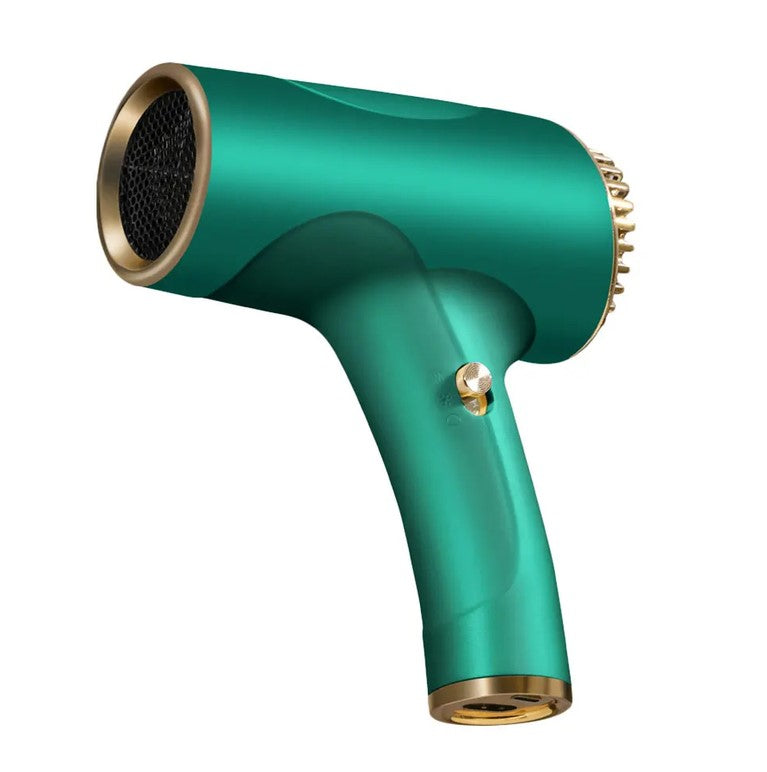 2600mAh Cordless Anion Blow Dryer Portable Hair Dryer 40/500W USB Rechargeable Powerful 2 Gears - Green