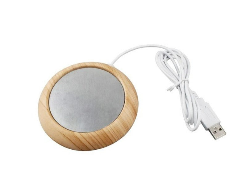 Bright Wood Grain USB Cup Warmer Mug Mat Heater Mugs Coaster