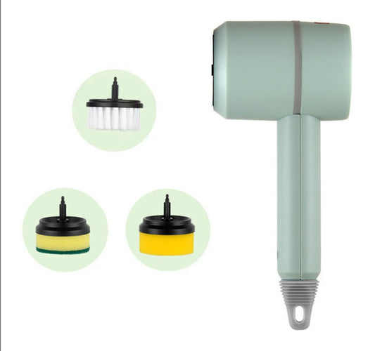 Multifunctional Electric Cleaning Household Brush Automatic Handheld Charging 1200mAh- Green