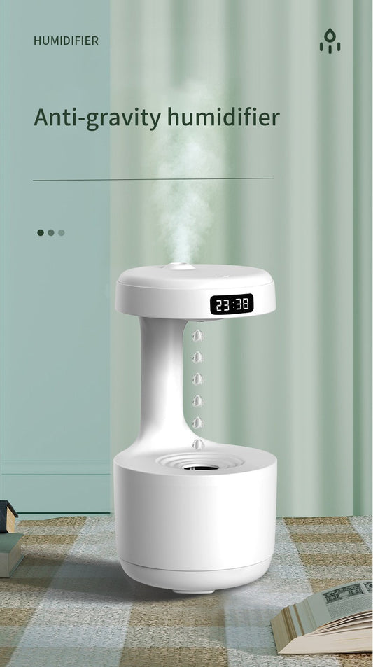 Water Drop Backflow Anti gravity Humidifier LED Time Display
