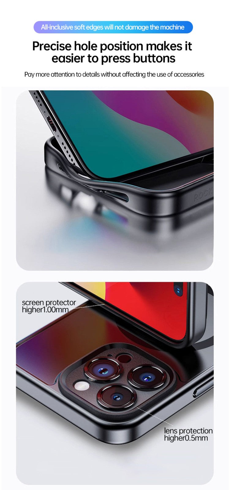 iPhone Protective Case Screen casting phone case with ink screen DIY pattern - Gray