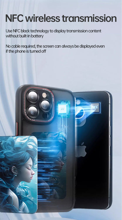 iPhone Protective Case Screen casting phone case with ink screen DIY pattern - Gray