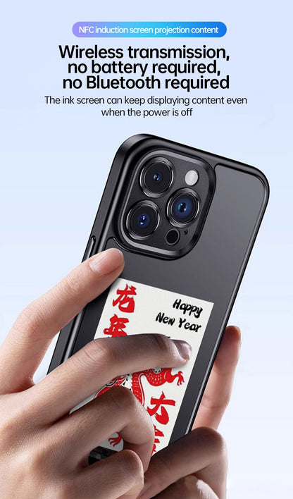 iPhone Protective Case Screen casting phone case with ink screen DIY pattern - White