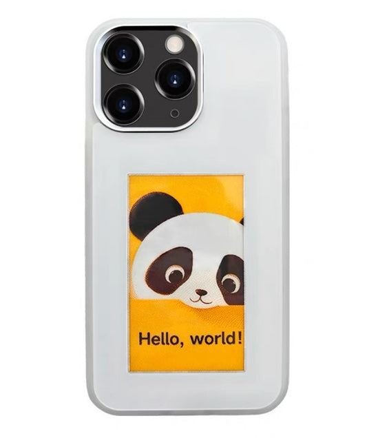 iPhone Protective Case Screen casting phone case with ink screen DIY pattern - White