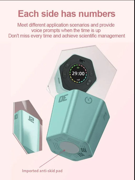 Hexagon Digital Clock Timer Magnetic Cubes Timer - Black