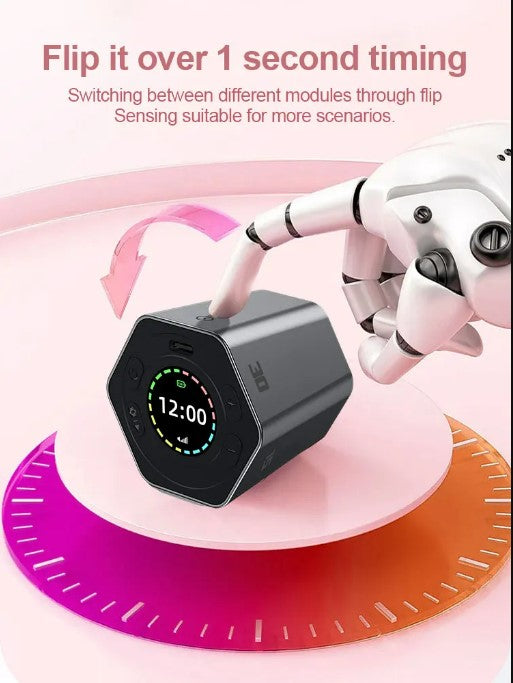 Hexagon Digital Clock Timer Magnetic Cubes Timer - Black