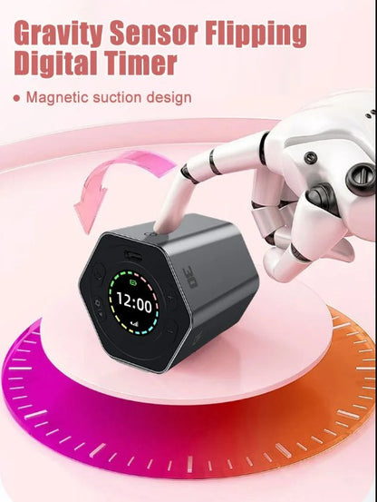 Hexagon Digital Clock Timer Magnetic Cubes Timer - Blue