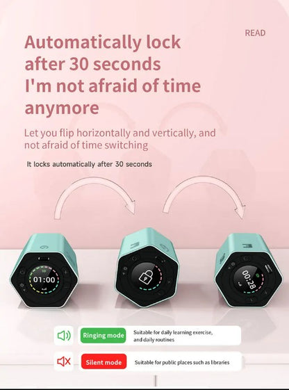 Hexagon Digital Clock Timer Magnetic Cubes Timer - Blue