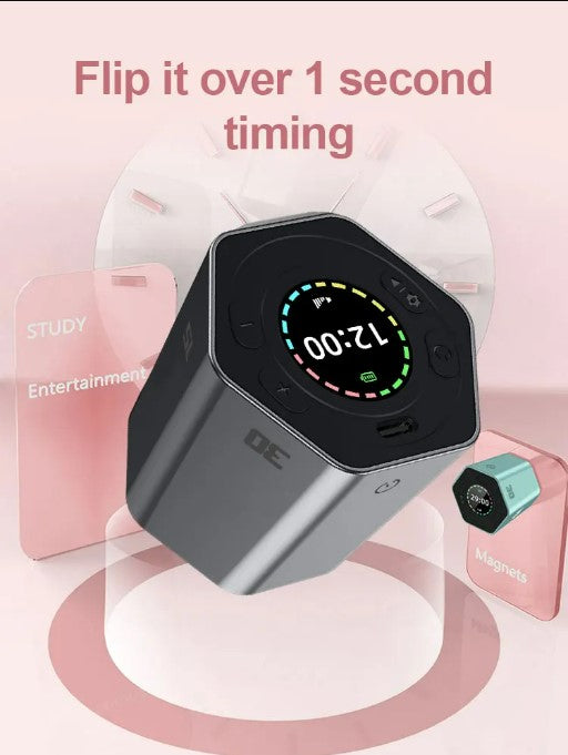 Hexagon Digital Clock Timer Magnetic Cubes Timer - Blue