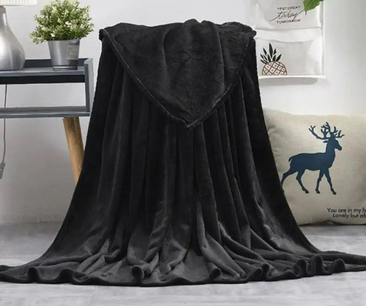 Fleece Throw Blanket - Black