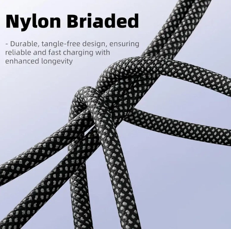 4 in 1 LED Display Multi Charger Cable - Dual USB C/USB A/Lightning Fast Charging Cable - 65W