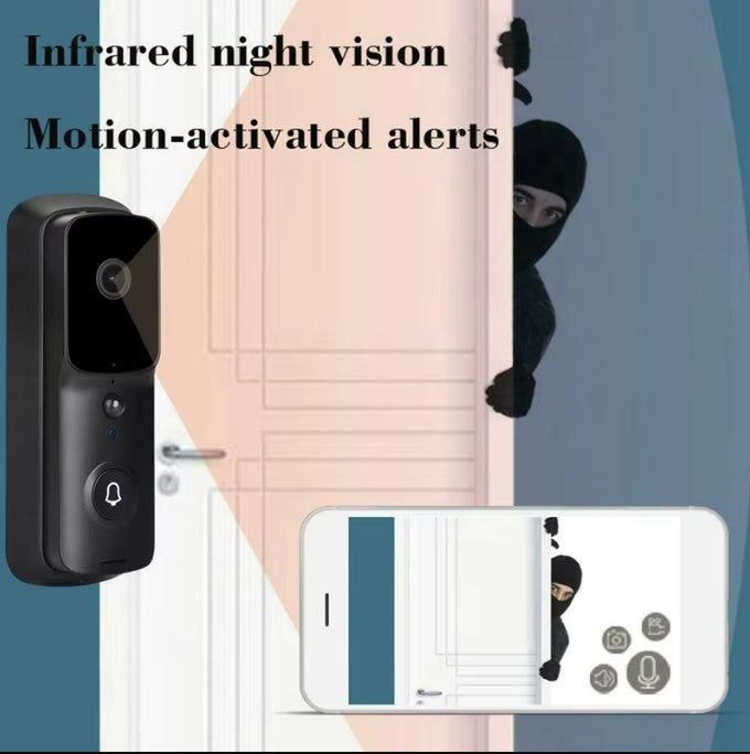 WiFi Smart Video Doorbell Camera - Black